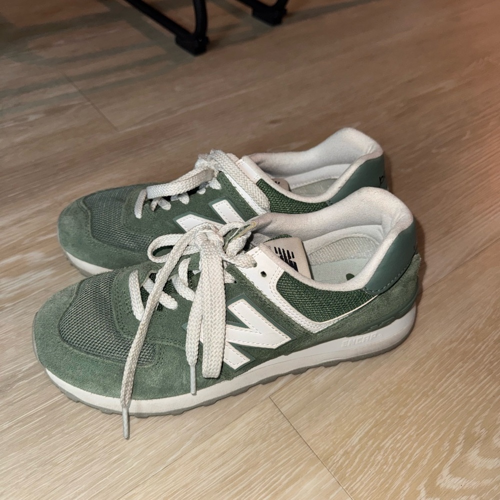 Green and White Sneakers